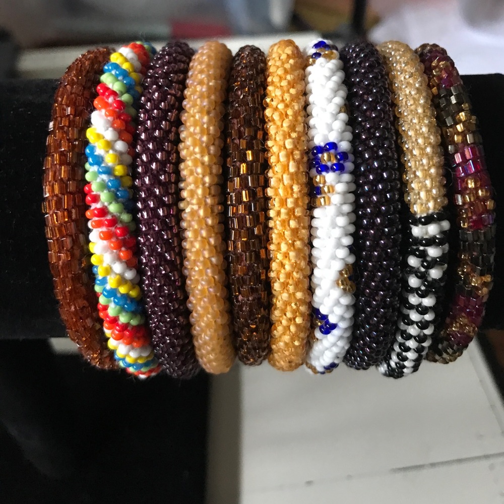 Rolls on beaded bracelet